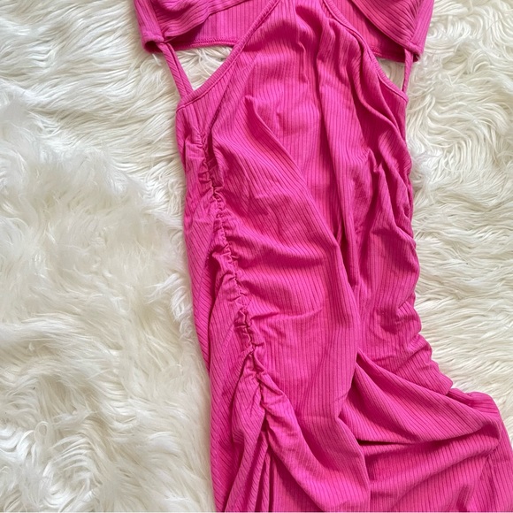 Jonathan Simkhai STANDARD Dress NWT Akane Shaping Rib Off Shoulder Cutout Halter - Picture 11 of 15